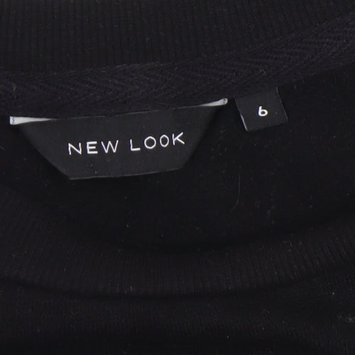 New Look Women Black LA Cropped Sweatshirt Size 6