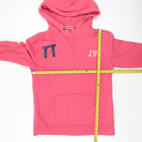 Jack Wills Womens Pink Varsity Pullover Hoodie Size 8 Cotton