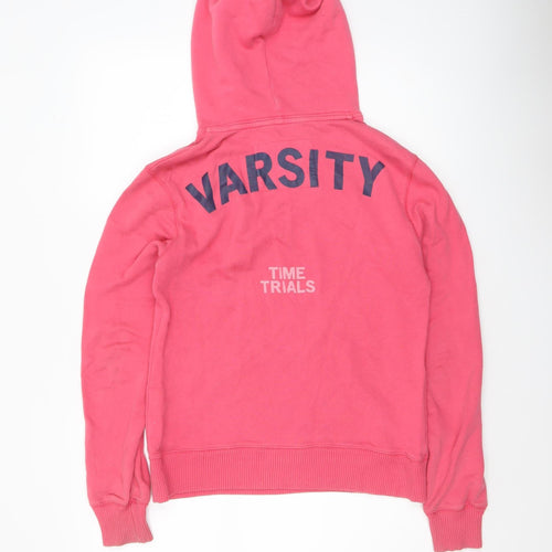 Jack Wills Womens Pink Varsity Pullover Hoodie Size 8 Cotton