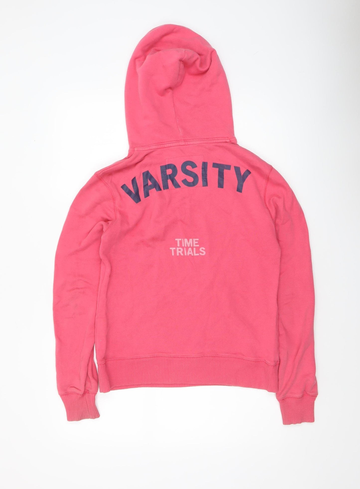 Jack Wills Womens Pink Varsity Pullover Hoodie Size 8 Cotton
