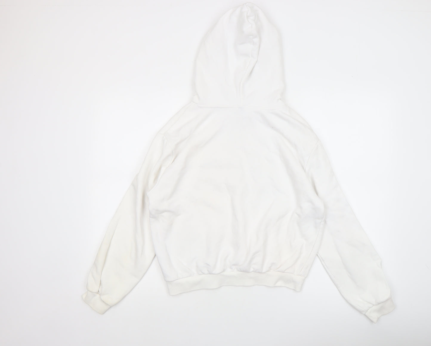 H&M Divided Women's White Hoodie Size 12 Graphic 1990 Pullover