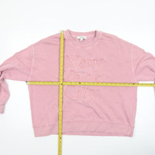 Marks and Spencer Women Pink Cotton Pullover Sweatshirt L