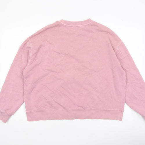 Marks and Spencer Women Pink Cotton Pullover Sweatshirt L