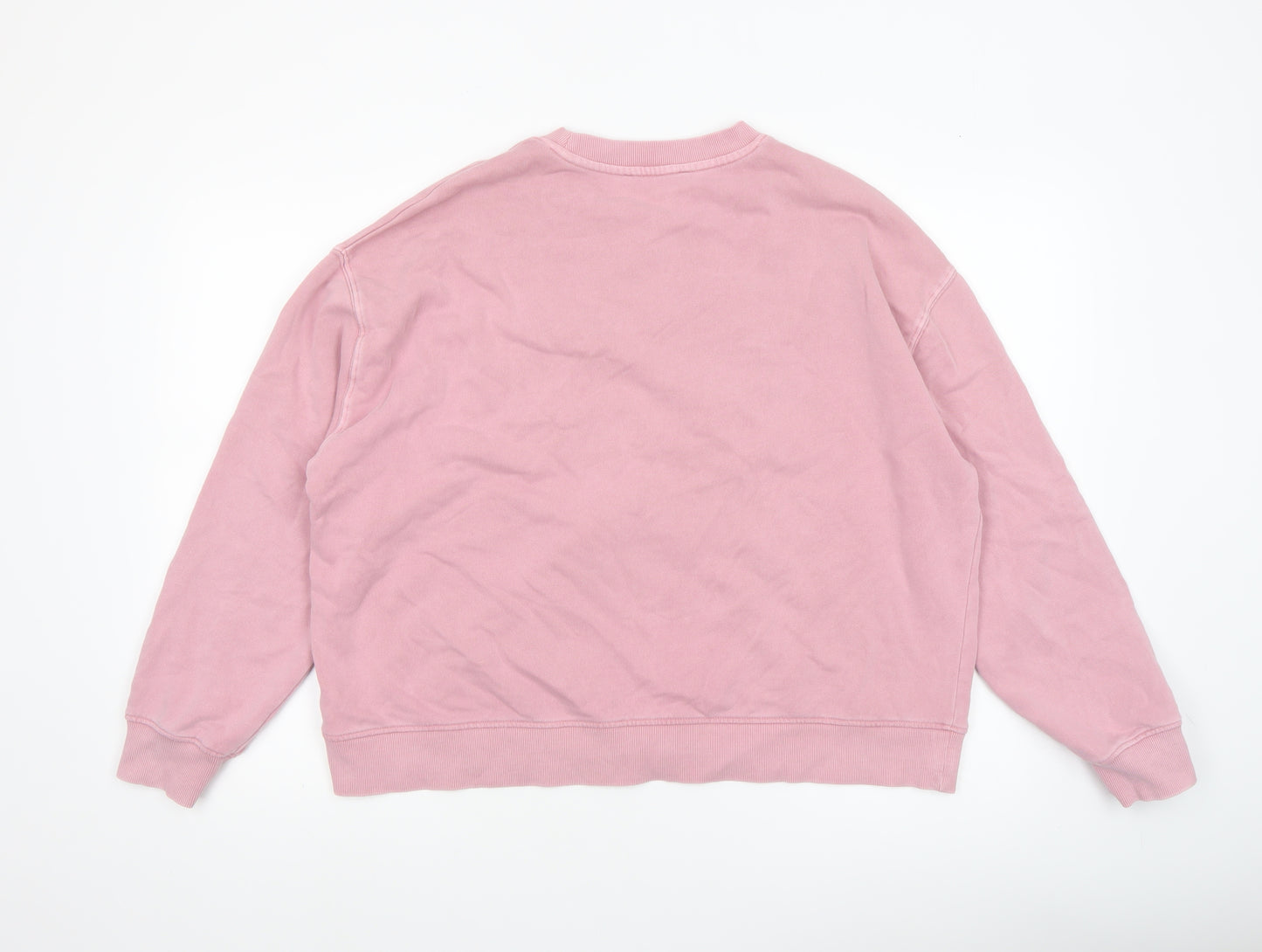Marks and Spencer Women Pink Cotton Pullover Sweatshirt L