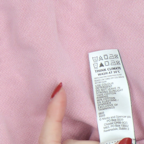 Marks and Spencer Women Pink Cotton Pullover Sweatshirt L