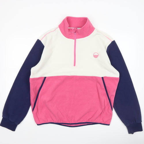 West Quay Unisex Colour Block Fleece 1/4 Zip Sweatshirt M Multicoloured