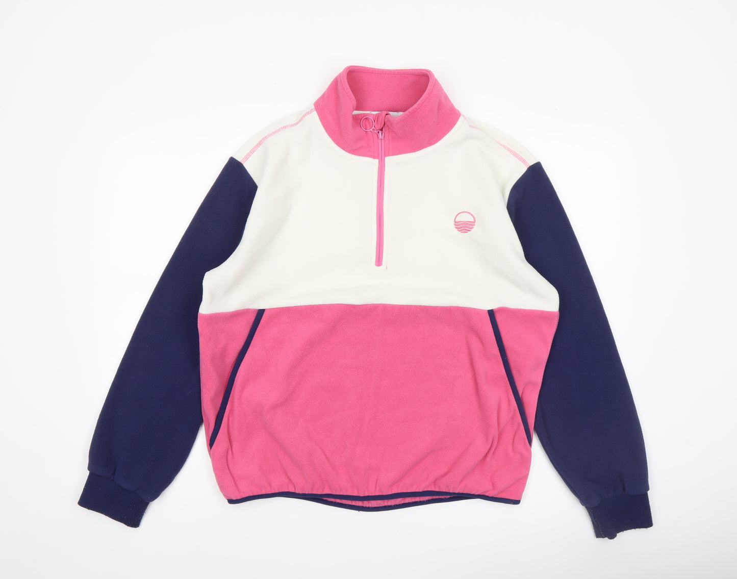 West Quay Unisex Colour Block Fleece 1/4 Zip Sweatshirt M Multicoloured