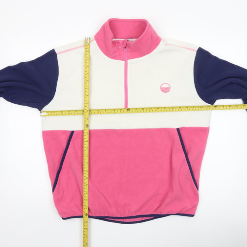 West Quay Unisex Colour Block Fleece 1/4 Zip Sweatshirt M Multicoloured