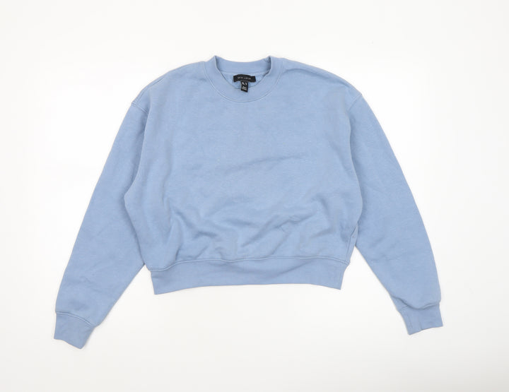 New Look Womens Blue Small Pullover Crew Neck Sweatshirt