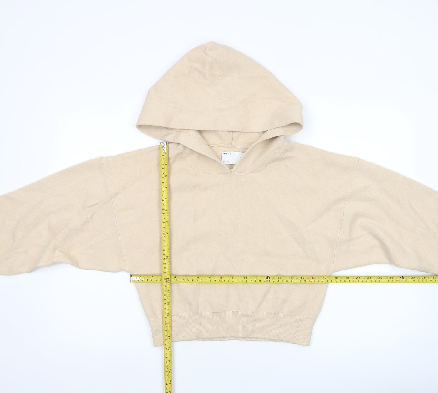 ASOS Women’s Beige Hooded Knit Pullover Jumper Size 12