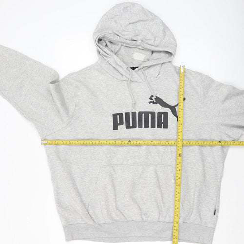 Puma Womens Grey Hoodie XL Pullover Logo Sports Sweatshirt