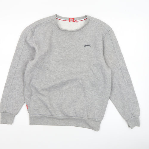 Slazenger Boys Grey Crew Neck Fleece Sweatshirt 13 Years Pullover