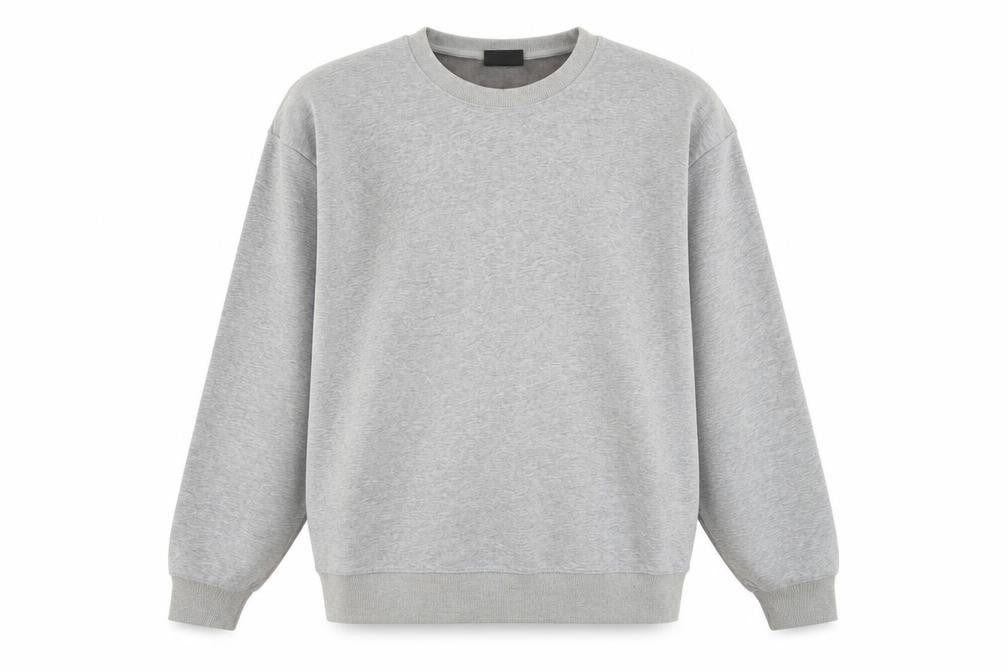 Front view of Independent men’s grey fleece pullover sweatshirt, size L