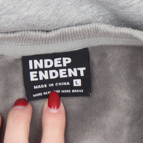 Independent Mens Grey Fleece Pullover Sweatshirt Size L