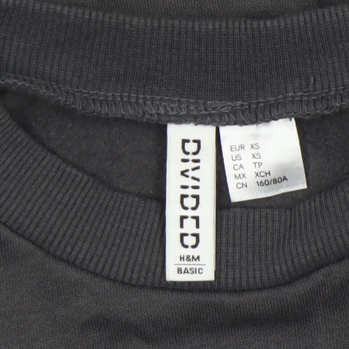 H&M Divided Womens Black XS Crew Neck Pullover Sweatshirt