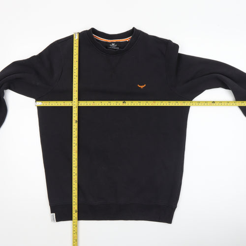 Threadbare Men's Black Crew Neck Pullover Sweatshirt Size S