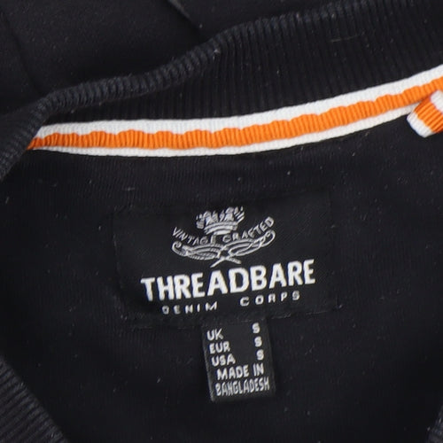 Threadbare Men's Black Crew Neck Pullover Sweatshirt Size S