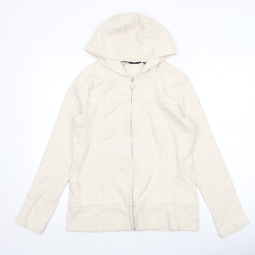 Kirkland Signature Women Beige Full Zip Hoodie Cotton Blend Size S