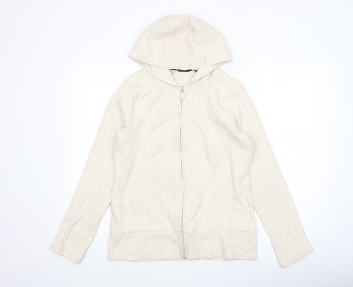 Kirkland Signature Women Beige Full Zip Hoodie Cotton Blend Size S