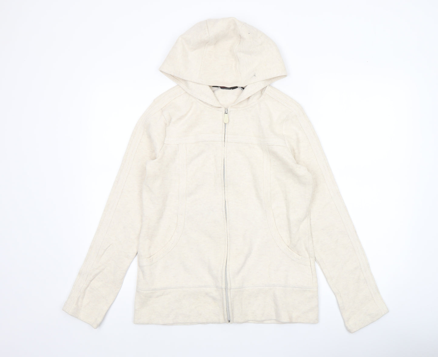 Kirkland Signature Women Beige Full Zip Hoodie Cotton Blend Size S