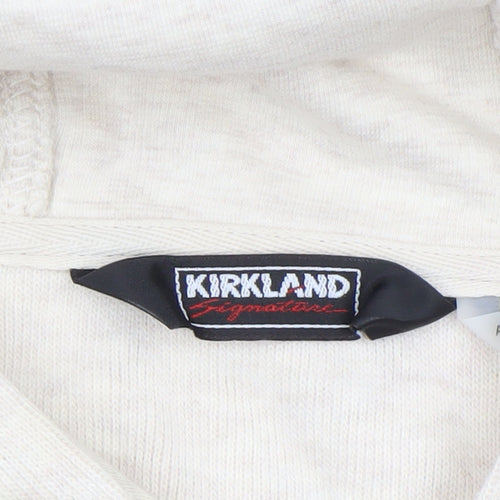 Kirkland Signature Women Beige Full Zip Hoodie Cotton Blend Size S