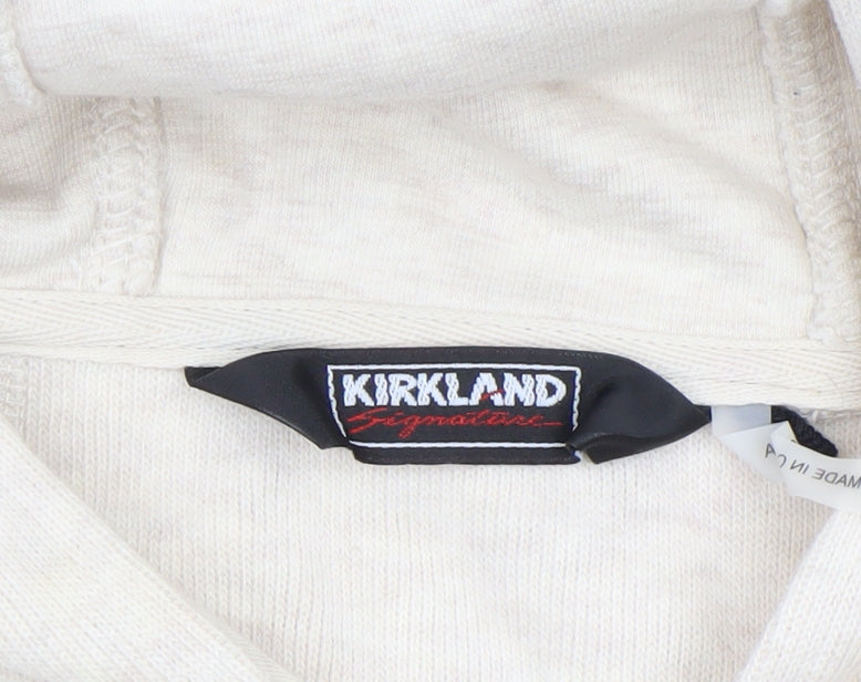Kirkland Signature Women Beige Full Zip Hoodie Cotton Blend Size S