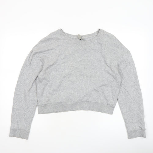 ASOS Women's Grey Cotton Crew Neck Pullover Sweatshirt UK 12