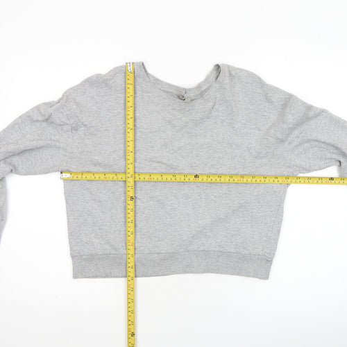 ASOS Women's Grey Cotton Crew Neck Pullover Sweatshirt UK 12
