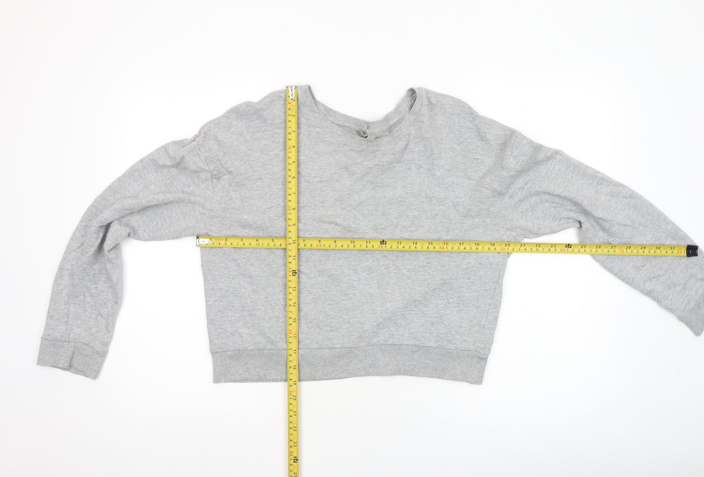 ASOS Women's Grey Cotton Crew Neck Pullover Sweatshirt UK 12