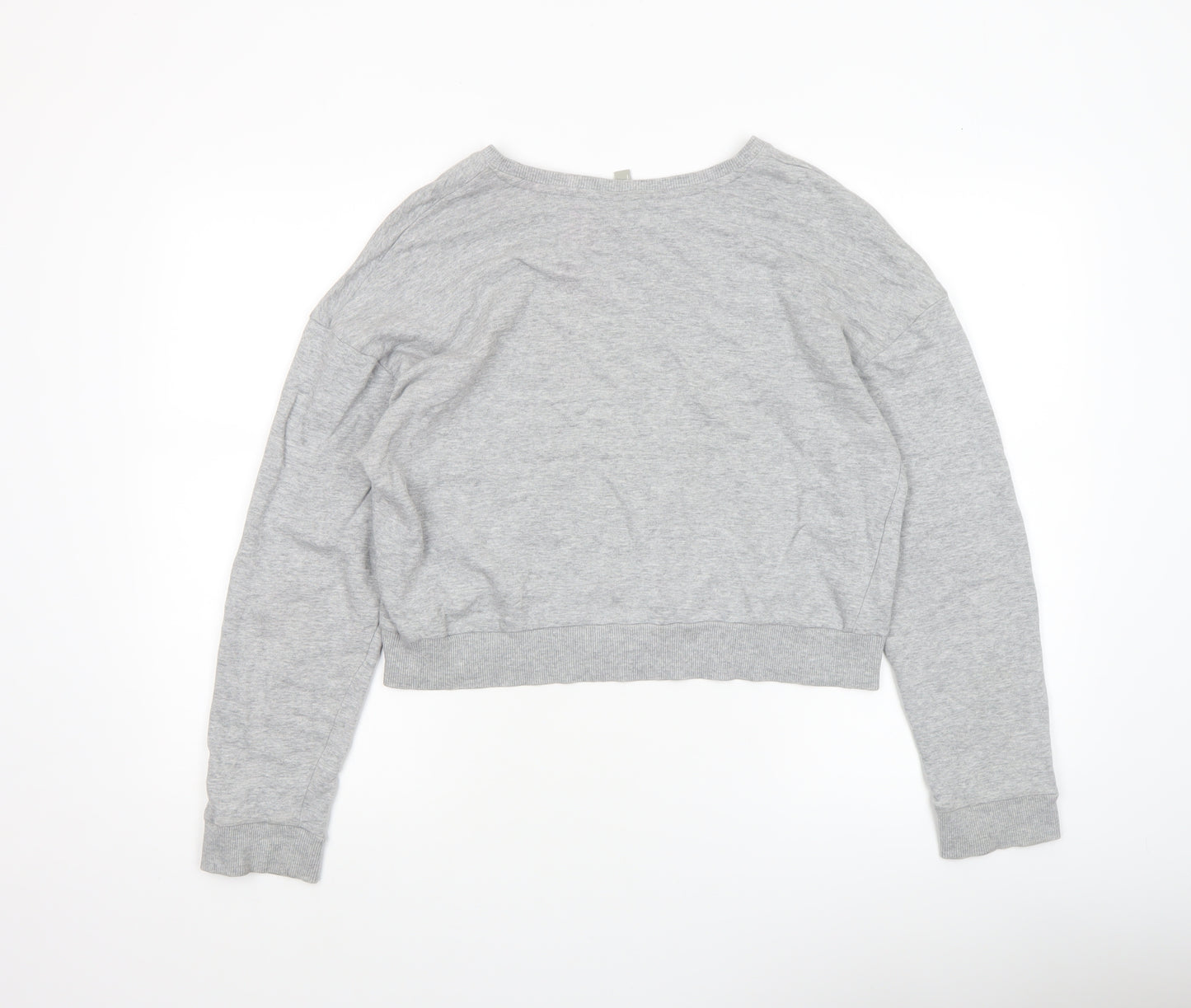 ASOS Women's Grey Cotton Crew Neck Pullover Sweatshirt UK 12