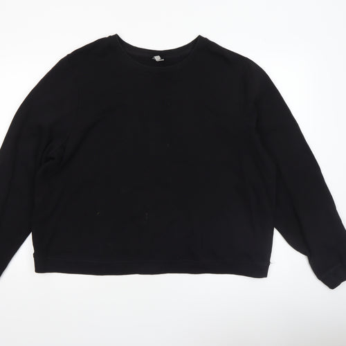 ASOS Women Black Size 20 Crew Neck Cotton Pullover Sweatshirt