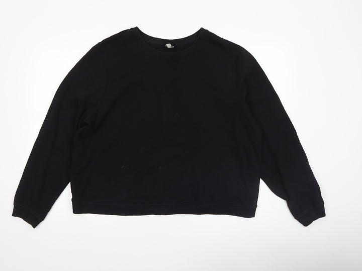 ASOS Women Black Size 20 Crew Neck Cotton Pullover Sweatshirt