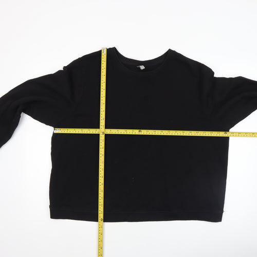 ASOS Women Black Size 20 Crew Neck Cotton Pullover Sweatshirt