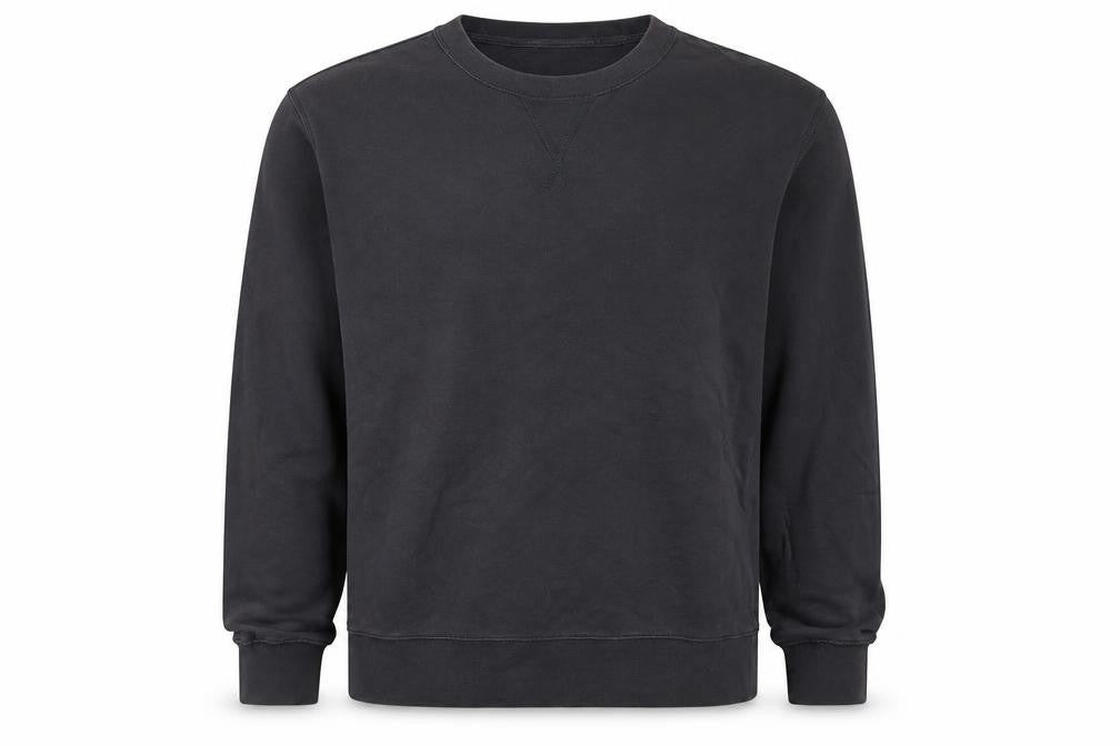 Front view of Marks & Spencer Men's Black Cotton Crew Neck Pullover Sweatshirt L