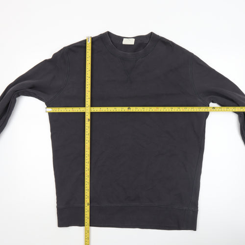 Marks and Spencer Men's Black Cotton Crew Neck Pullover Sweatshirt L