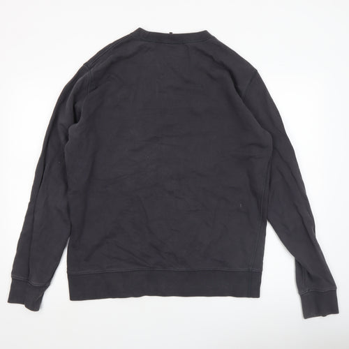 Marks and Spencer Men's Black Cotton Crew Neck Pullover Sweatshirt L