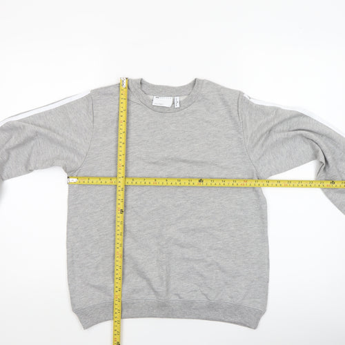 ASOS Women Grey Cotton Blend Crew Neck Pullover Sweatshirt UK 4