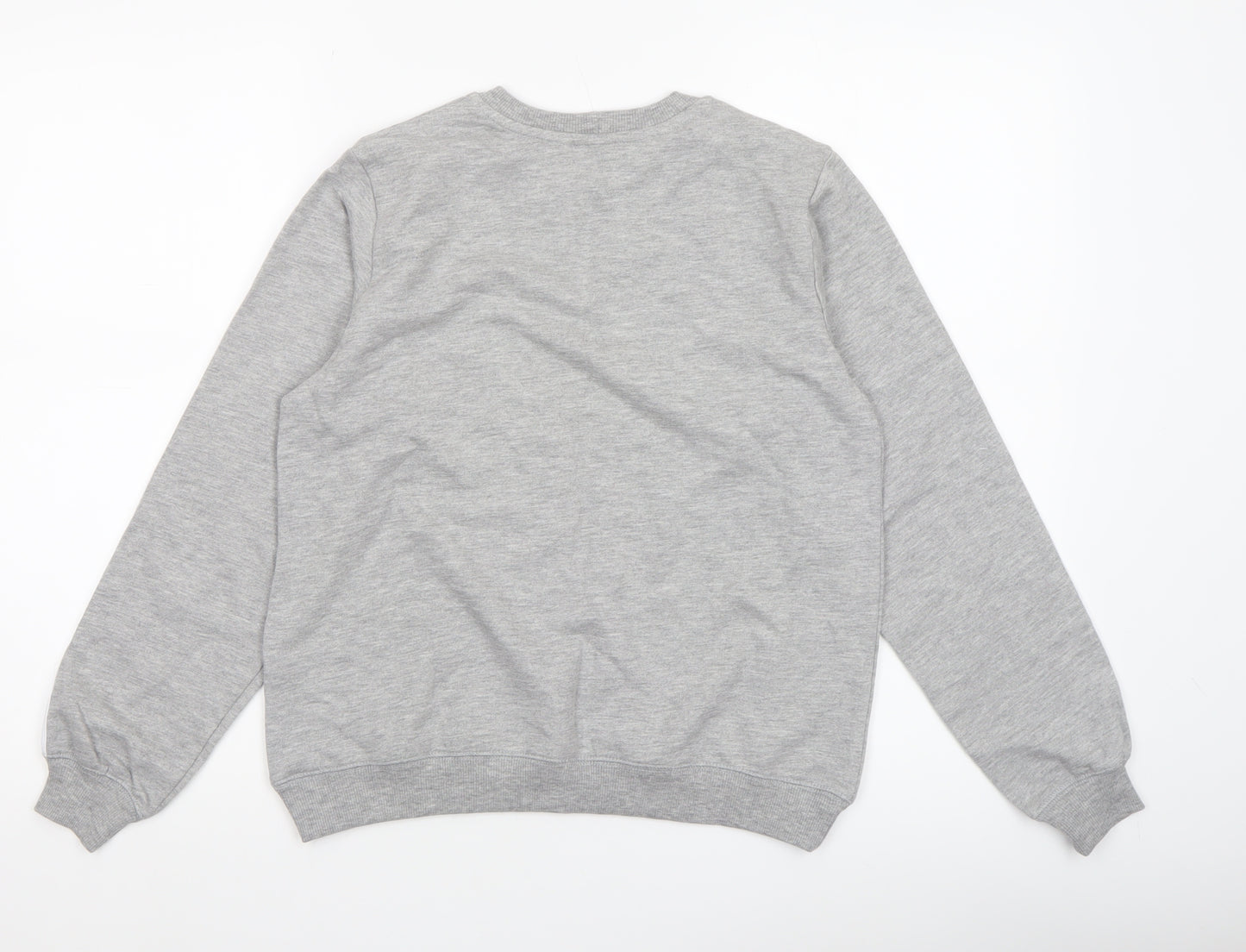 ASOS Women Grey Cotton Blend Crew Neck Pullover Sweatshirt UK 4