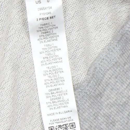ASOS Women Grey Cotton Blend Crew Neck Pullover Sweatshirt UK 4