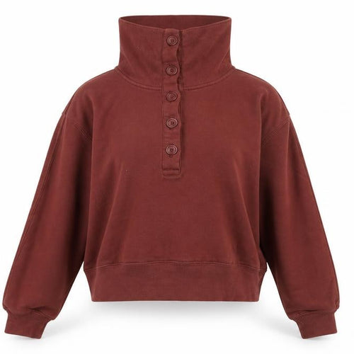 Abercrombie & Fitch Women's Brown Henley Sweatshirt XS Soft A&F Collection