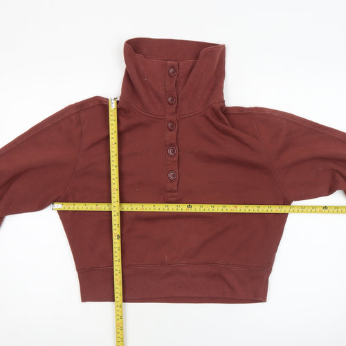 Abercrombie & Fitch Women's Brown Henley Sweatshirt XS Soft A&F Collection
