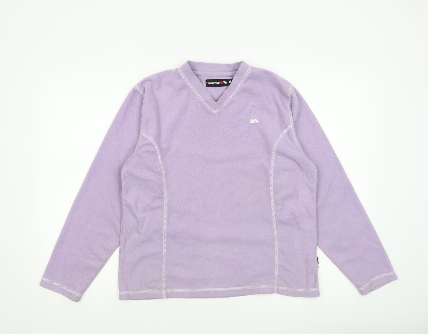 Trespass Women Lilac Fleece Pullover Sweatshirt M Size 12 V-Neck Warm Top
