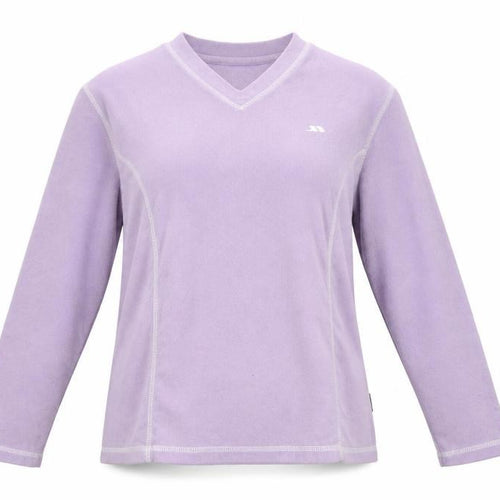 Trespass Women Lilac Fleece Pullover Sweatshirt M Size 12 V-Neck Warm Top