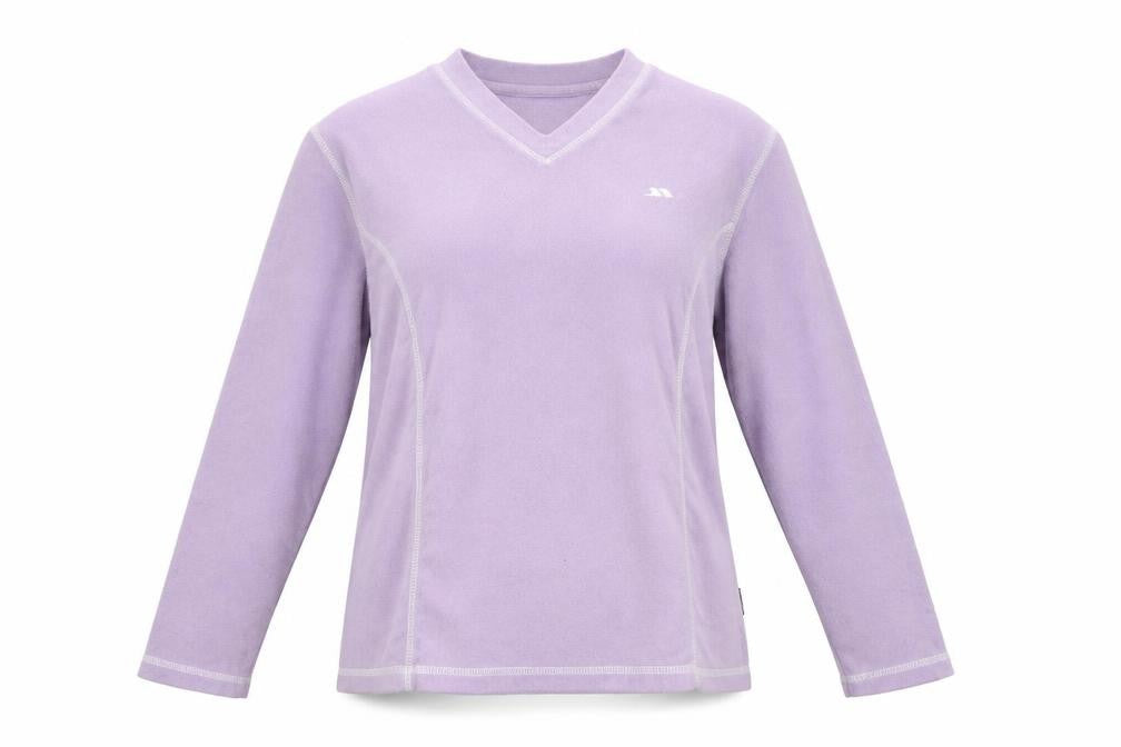 Trespass Women Lilac Fleece Pullover Sweatshirt M Size 12 V-Neck Warm Top