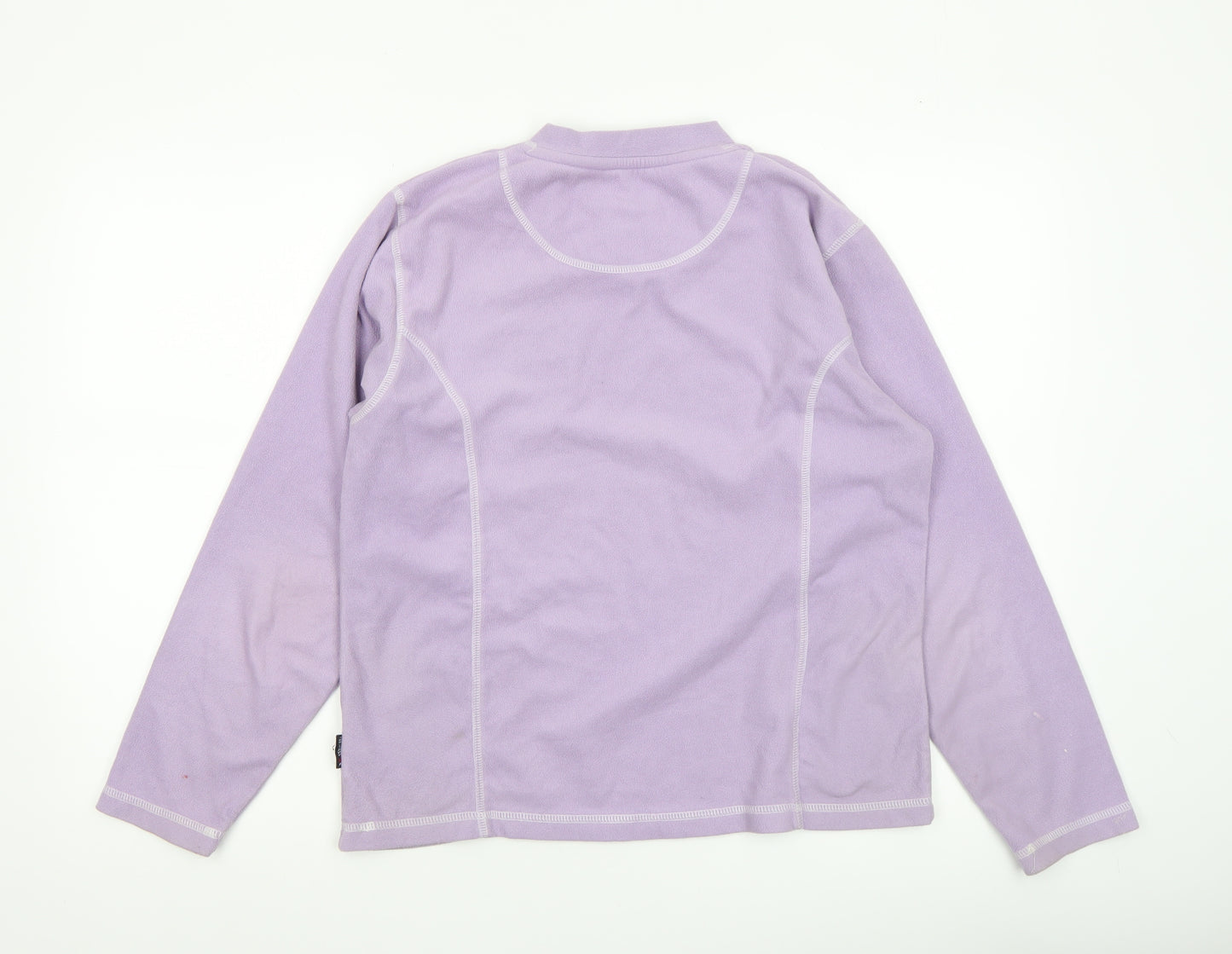 Trespass Women Lilac Fleece Pullover Sweatshirt M Size 12 V-Neck Warm Top