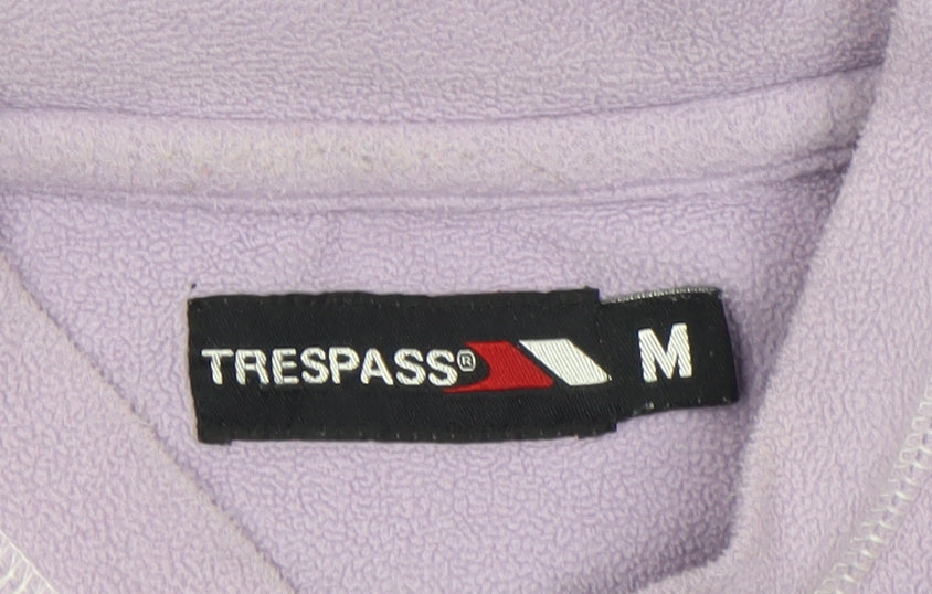 Trespass Women Lilac Fleece Pullover Sweatshirt M Size 12 V-Neck Warm Top