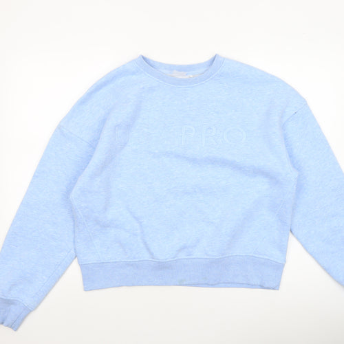 USA Pro Womens Blue Crew Neck Pullover Sweatshirt Size 14