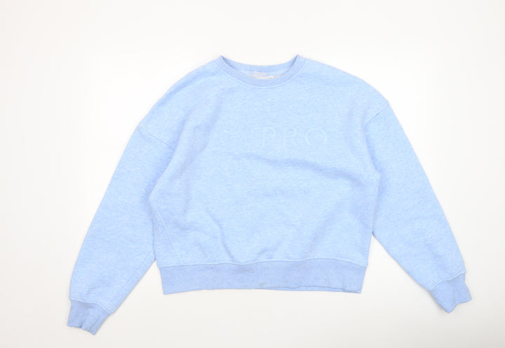 USA Pro Womens Blue Crew Neck Pullover Sweatshirt Size 14