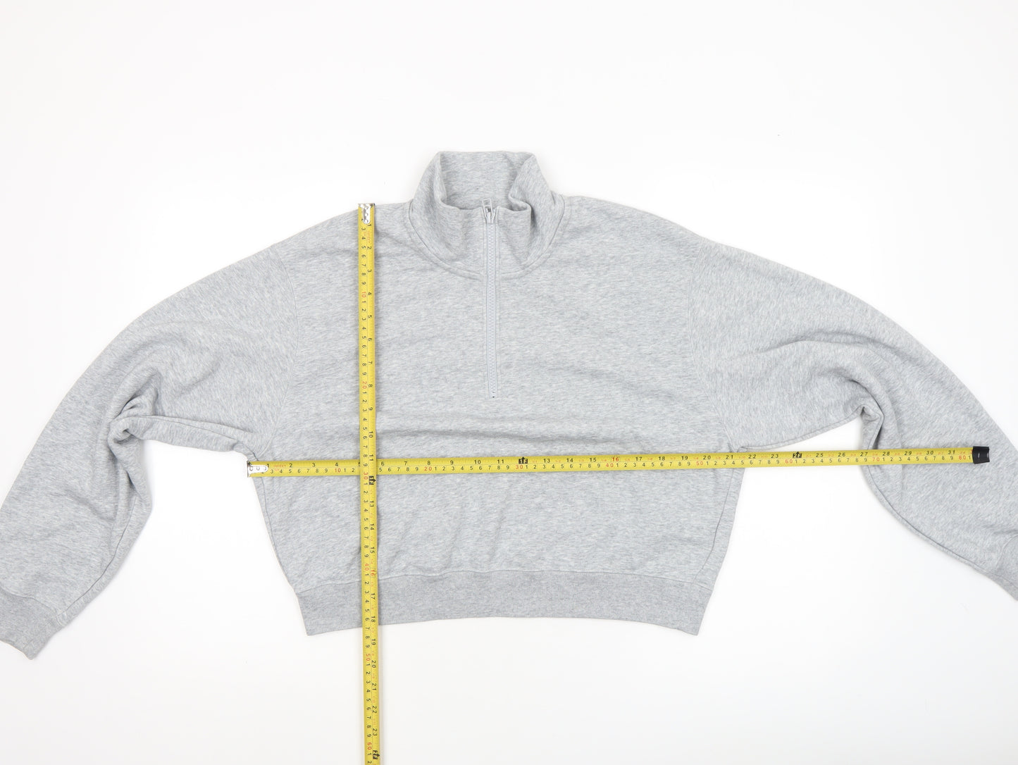 Uniqlo Womens Grey 1/2 Zip Mock Neck Pullover Sweatshirt Size M