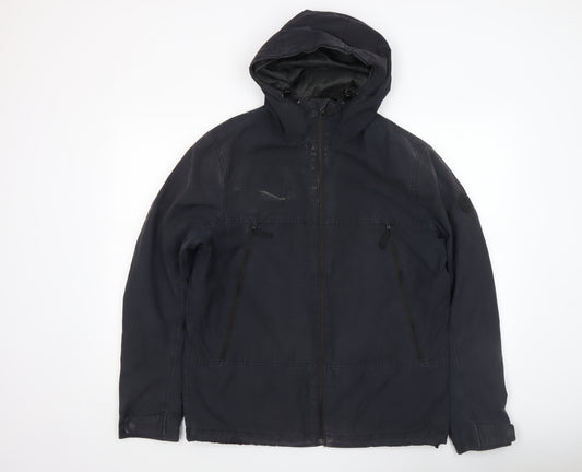 Timberland Men's Black M Hooded Parka Jacket Cotton Nylon Lined